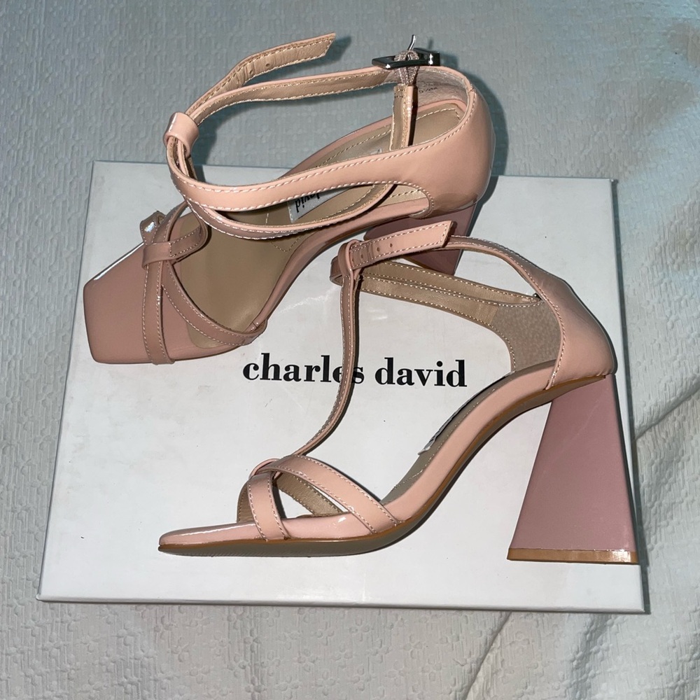Charles David Tucker Blush Pink Strappy Heels